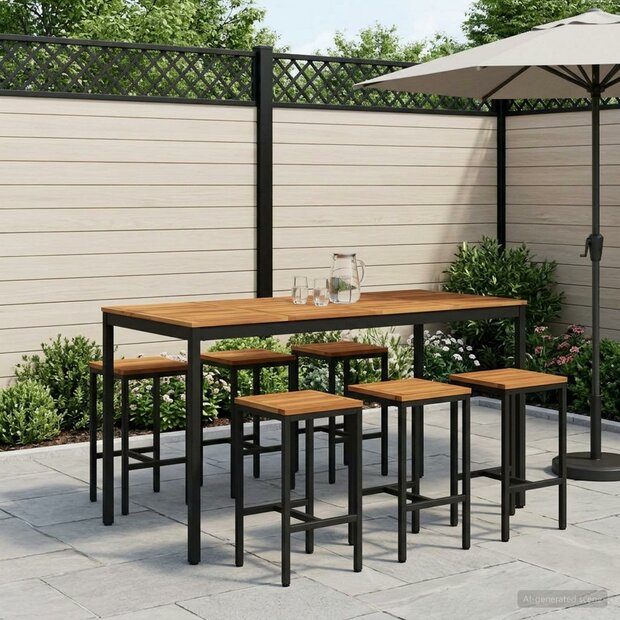 Tuin Bartafel Wit en zwart 180 x 88,5 x 105 cm 1