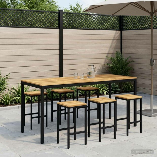 Tuin Bartafel Wit en zwart 196 x 80,5 x 105 cm 1