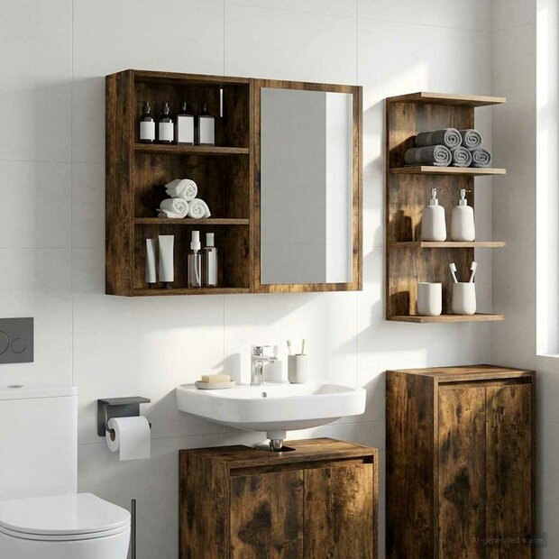 Badkamerwandkast Gerookte Eik 40 x 16 x 62,5 cm 1