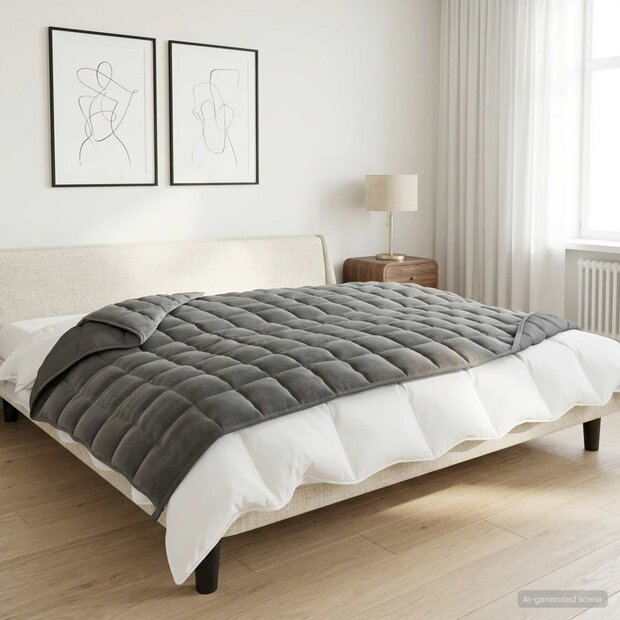 Verzwaringsdeken Antraciet 122 x 183 cm 5 kg 100% Katoen 205T 1