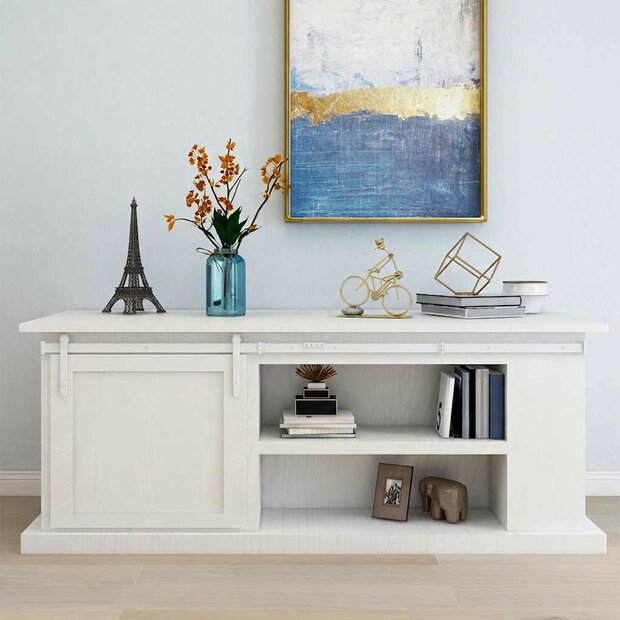 Ophangset voor minischuifdeur 183 cm koolstofstaal wit 1