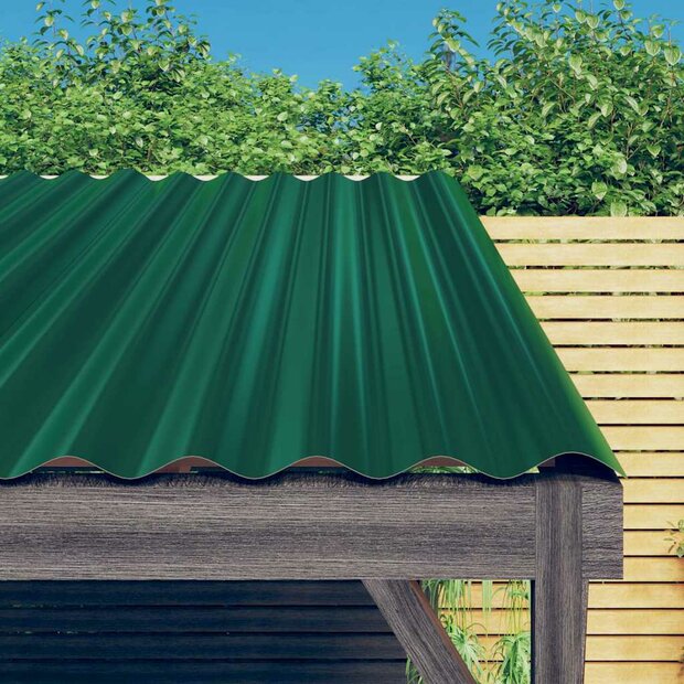 Dakpanelen 36 st 80x36 cm gegalvaniseerd staal groen 1