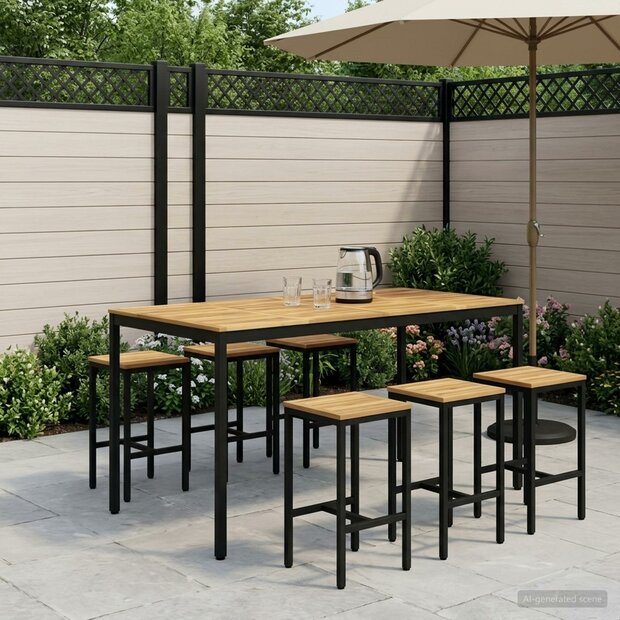 Tuin Bartafel Wit en zwart 196 x 100,5 x 105 cm 1