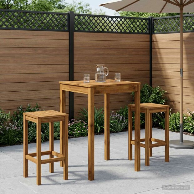 Tuin Bartafel Naturel 70 x 68,5 x 105 cm Massief Acaciahout 1