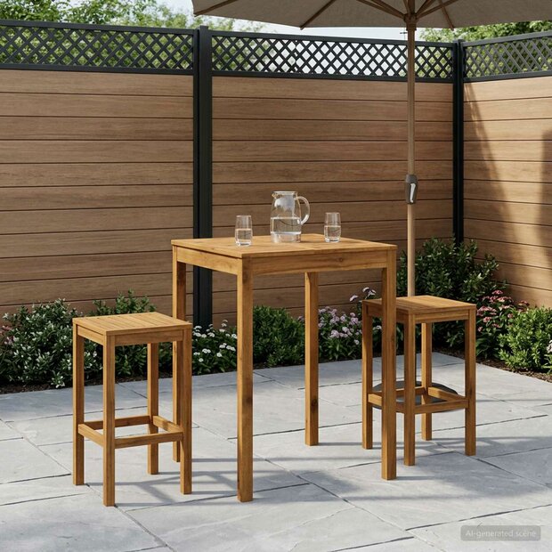 Tuin Bartafel Naturel 80 x 80,5 x 105 cm Massief Acaciahout 1