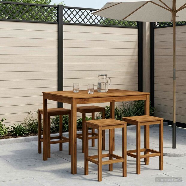 Tuin Bartafel Naturel 110 x 108,5 x 105 cm Massief Acaciahout 1