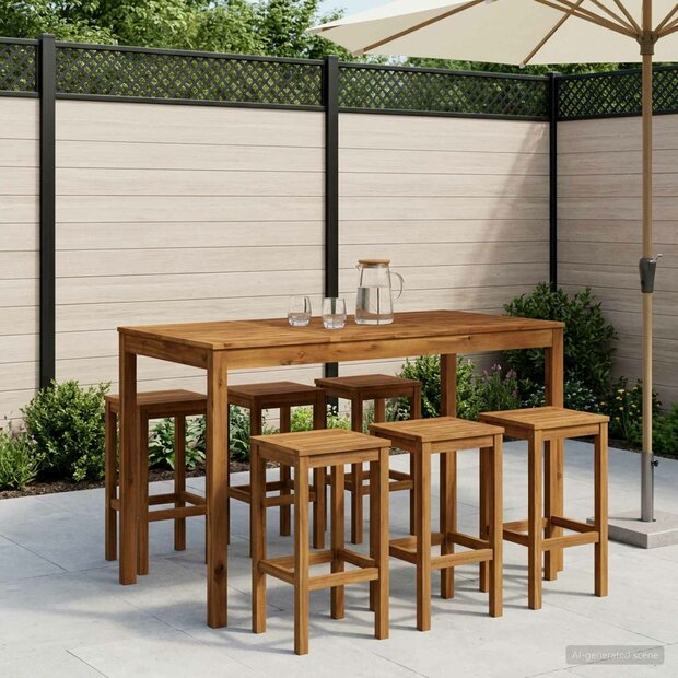 Tuin Bartafel Naturel 141 x 80,5 x 105 cm Massief Acaciahout 1