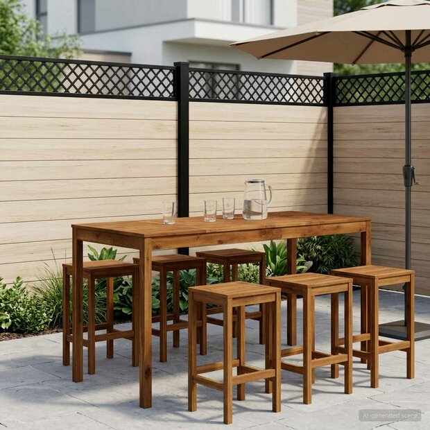 Tuin Bartafel Naturel 196 x 80,5 x 105 cm Massief Acaciahout 1