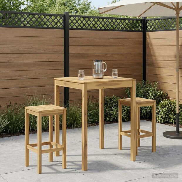 Tuin Bartafel Wit 80 x 80,5 x 105 cm Massief Acaciahout 1