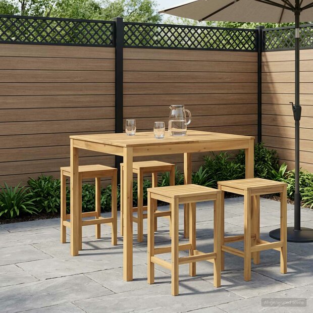 Tuin Bartafel Wit 110 x 108,5 x 105 cm Massief Acaciahout 1
