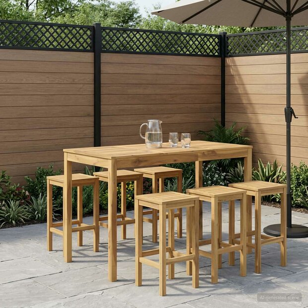 Tuin Bartafel Wit 141 x 80,5 x 105 cm Massief Acaciahout 1
