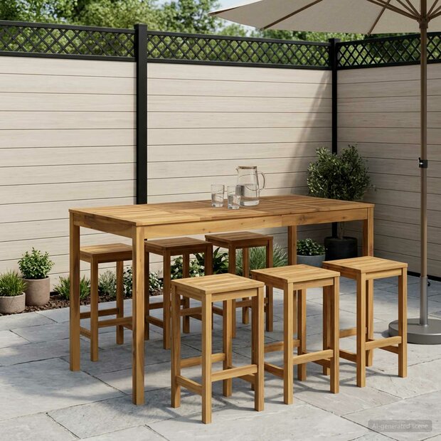 Tuin Bartafel Wit 180 x 88,5 x 105 cm Massief Acaciahout 1