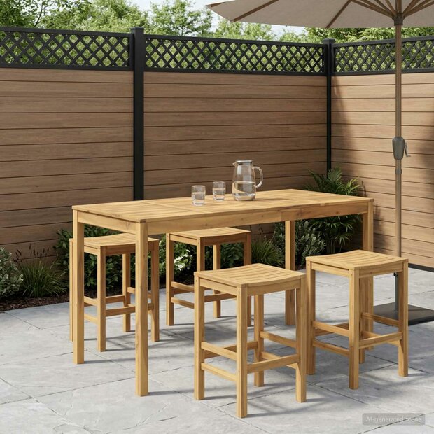 Tuin Bartafel Wit 196 x 80,5 x 105 cm Massief Acaciahout 1