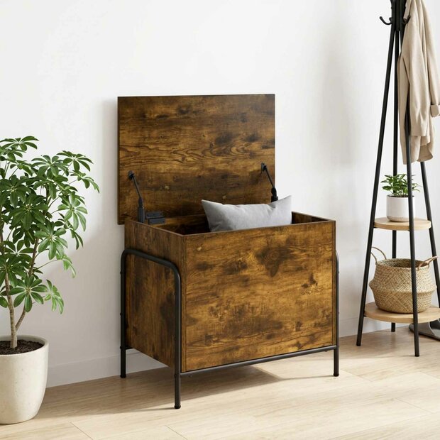 Opbergbox Gerookt eiken 80 x 40 x 49,5 cm Bewerkt hout 1