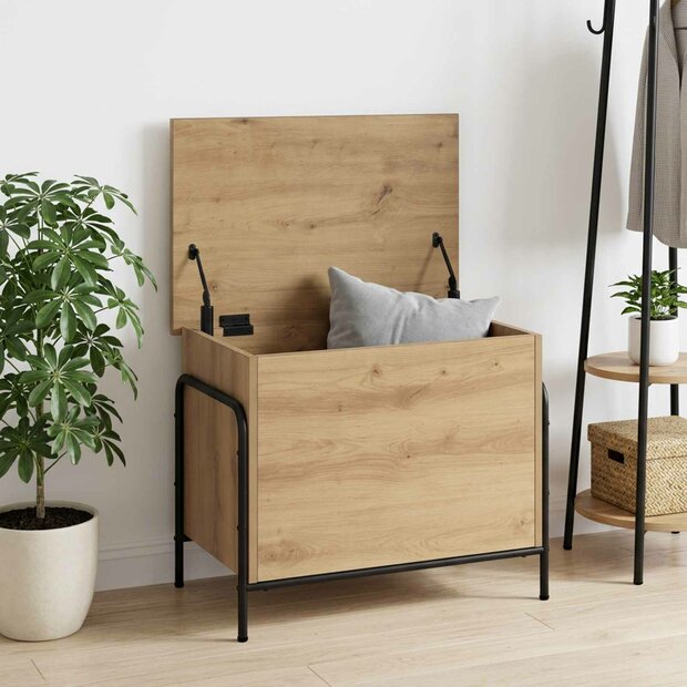 Opbergbox Artisanaal eiken 80 x 40 x 49,5 cm Bewerkt hout 1