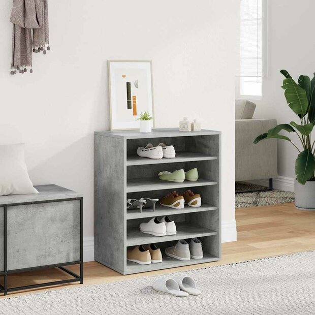 Schoenenkast 60x35x70 cm bewerkt hout betongrijs 1