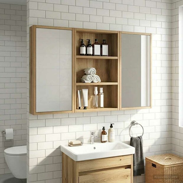 Badkamerwandkast Artisanaal eiken 40 x 10 x 60,5 cm 1