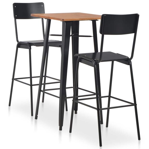 3-delige Barset staal zwart 1