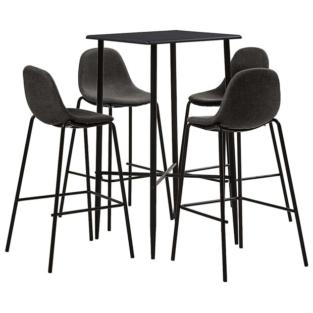 5-delige Barset stof donkergrijs 1