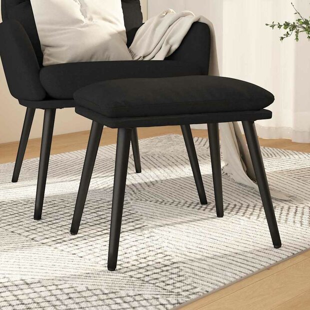 Voetenbank 45x29,5x35 cm stof zwart 1