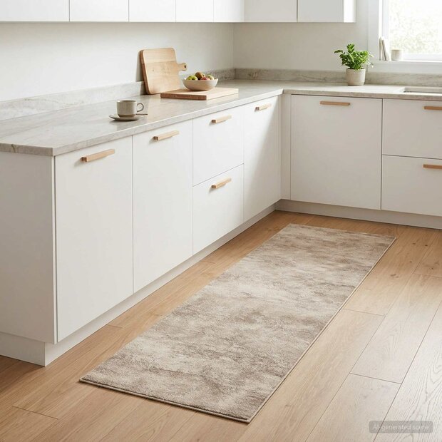 Keukenmat Beige beton 150 x 45 cm 100% Polyamide 1