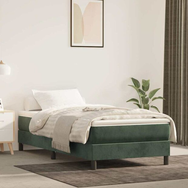 Pocketveringmatras medium 80x200x20 cm fluweel donkergroen 1