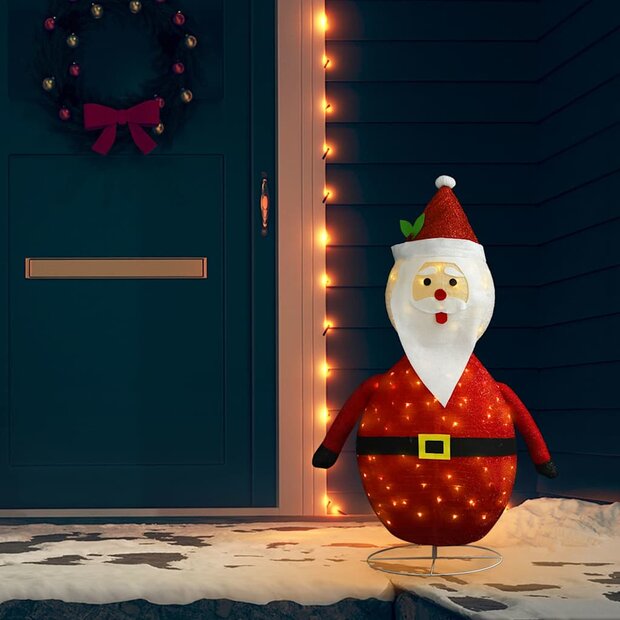 Decoratieve kerstman LED luxe stof 120 cm 1