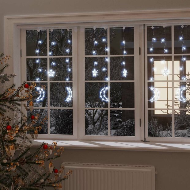 Lichtslinger ster en maan afstandsbediening 345 LED&amp;apos;s koudwit 1