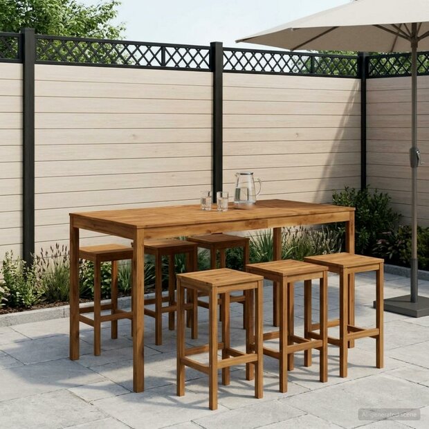 Tuin Bartafel Naturel 196 x 100 x 105 cm Massief Acaciahout 1