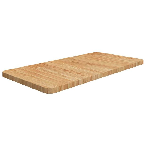 Wastafelblad 80x40x2,5cm behandeld massief hout lichtbruin 1