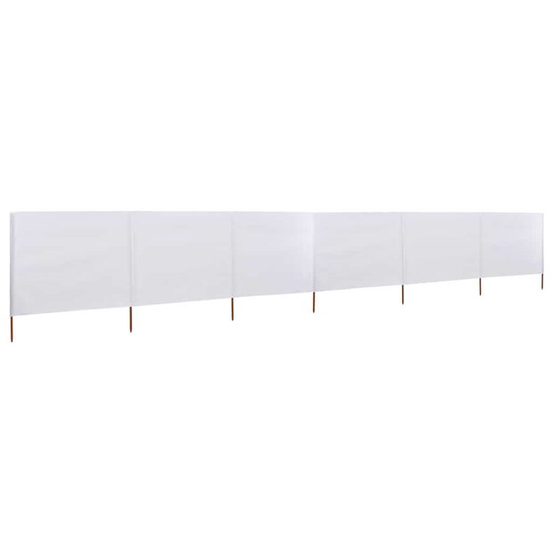 Windscherm 6-panelen 800x80 cm stof wit 1