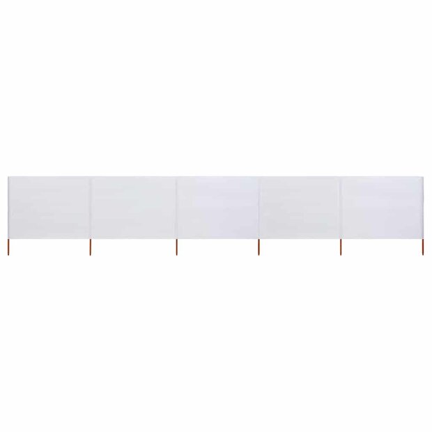 Windscherm 5-panelen 600x80 cm stof zandwit 1