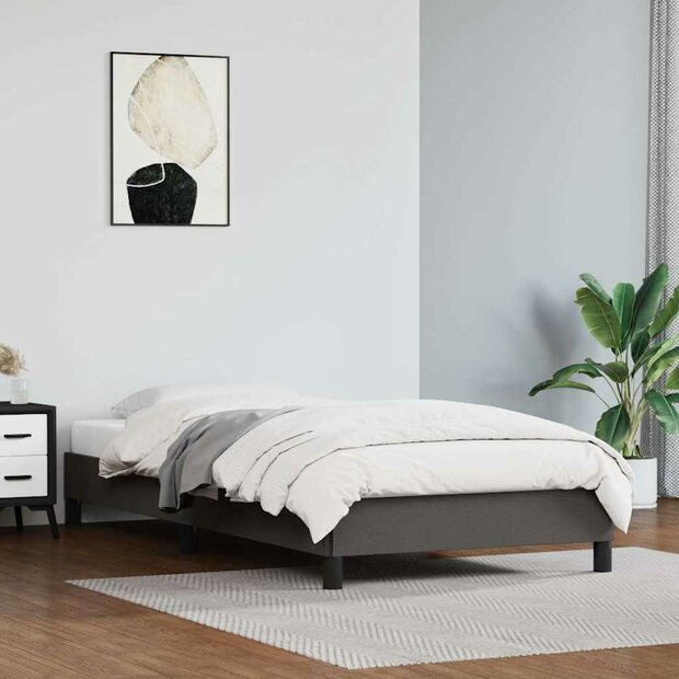 Bedframe kunstleer grijs 100x200 cm 1