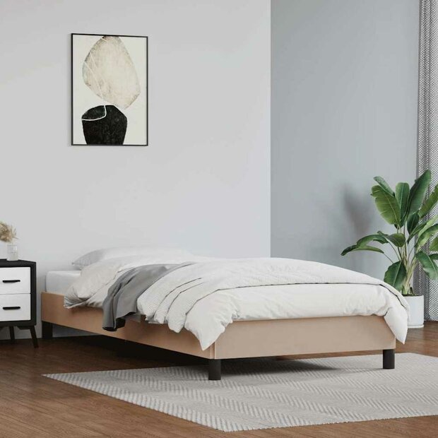 Bedframe kunstleer cappuccinokleurig 100x200 cm 1
