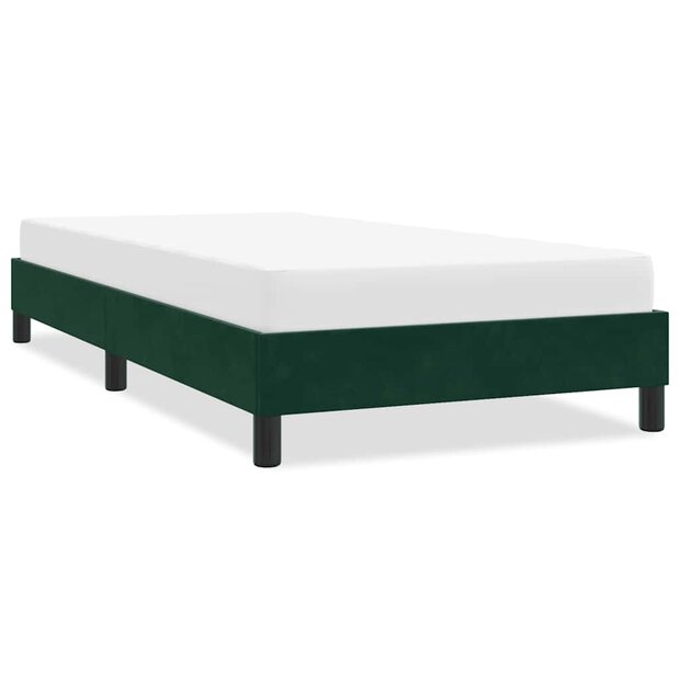 Bedframe zonder matras 100x210 cm fluweel donkergroen 1