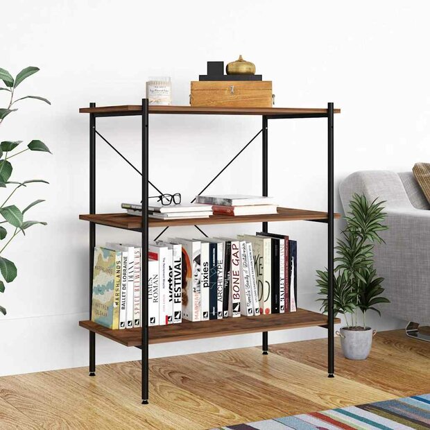 Opbergrek 3-laags 80x40x92 cm zwart en naturel 1