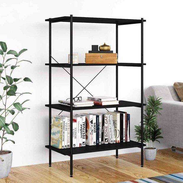 Opbergrek 4-laags 80x40x130 cm zwart 1