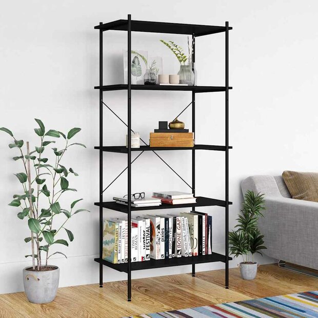 Opbergrek 5-laags 80x40x163 cm zwart 1
