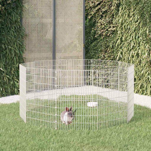 Dierenverblijf 10 panelen 54x80 cm gegalvaniseerd ijzer 1