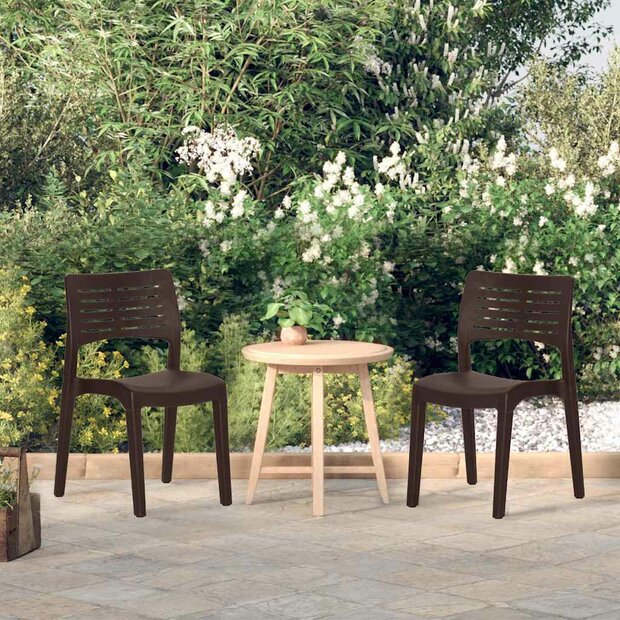 Tuinstoelen 2 st polypropeen mokkakleurig 1