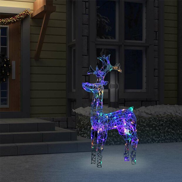 Kerstversiering rendier 90 LED&amp;apos;s 60x16x100 cm acryl 1