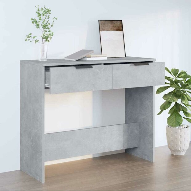 Wandtafel 90x36x75 cm bewerkt hout betongrijs 1