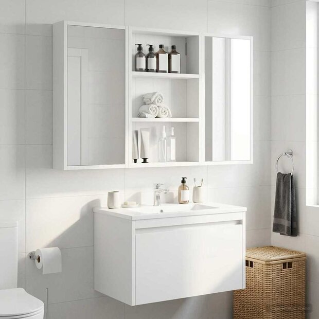 Badkamerwandkast Wit 40 x 10 x 60,5 cm Geconstrueerd hout 1