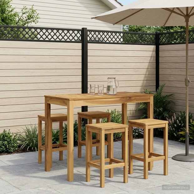 Tuin Bartafel Wit 108,5 x 55 x 105 cm Massief Acaciahout 1