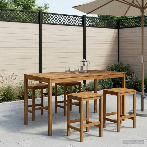 Tuin Bartafel Wit 196 x 100 x 105 cm Massief Acaciahout 1