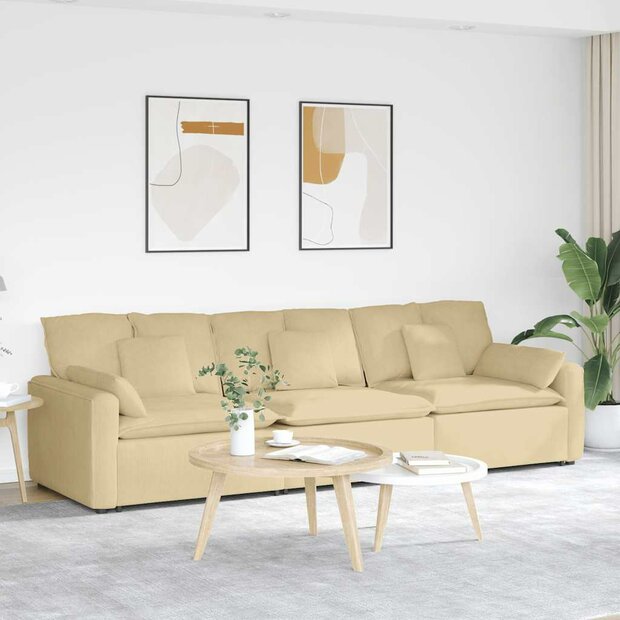 Modulaire bank met kussens grijsgroen 1