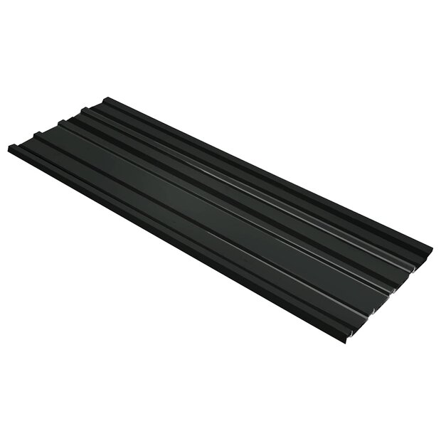 Dakpaneel 12 st Antraciet 129 x 45 cm Gegalvaniseerd staal 1