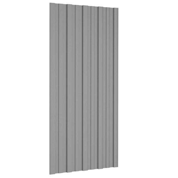 Dakpaneel 12 st Grijs 100 x 45 cm Verzinkt staal 1