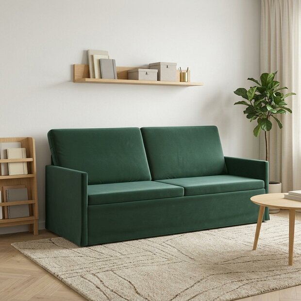 3-Zitsbank Donkergroen 190 x 81 x 82 cm fluweel 1