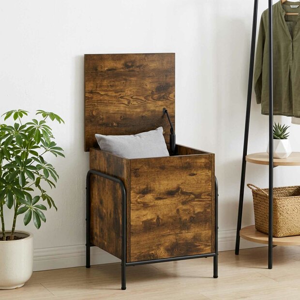 Opbergbox Gerookt eiken 80 x 40 x 49,5 cm Bewerkt hout 1
